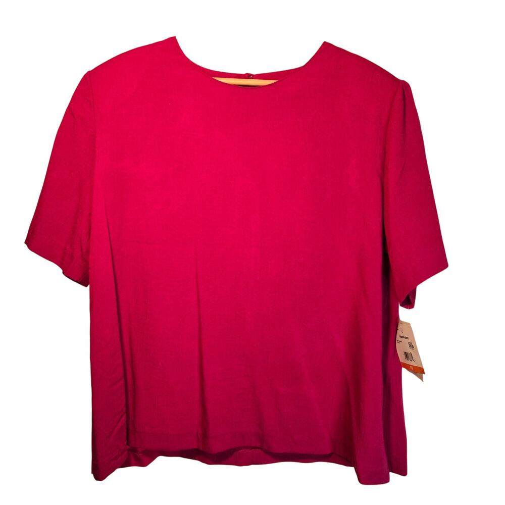 Vintage Haberdashery Fuchsia Blouse, Size 18 – Bright & Versatile Staple [0357]